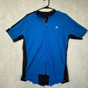 Pearl Izumi Mens Cycling Jersey Full Zip Blue Black Sportswear Top